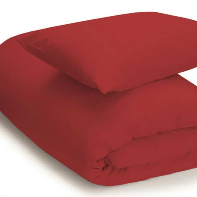 Belledorm Easycare Percale Duvet Cover - Red - Double