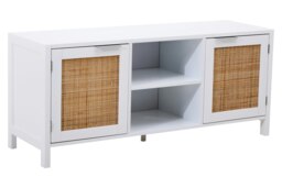Orsina Functional White Wood Media Unit, Multi Pupose Sideboard Media Unit, Optimal Dimensions TV Cabinets