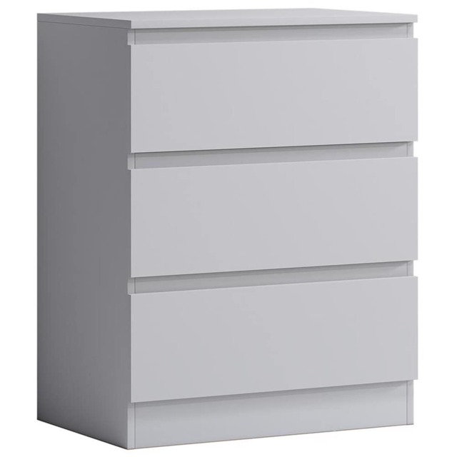 Keaton Matt White 3 Drawer Wide Freestanding Chest Of Drawers (40 x 77 x 60cm - D x H x W) White White 1