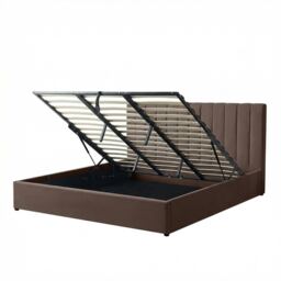 Evelynne Fabric 180cm Superking Ottoman Bed Frame - Dark Brown