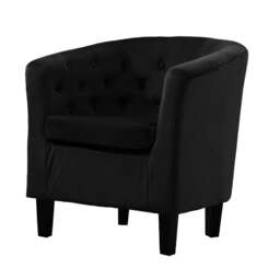 Clio Studded Velvet Tub Chair - Black