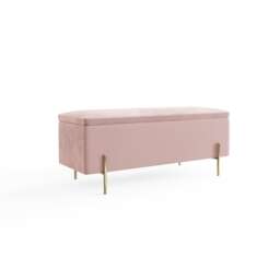 Mystica Velvet Storage Ottoman Pink Blush Pink