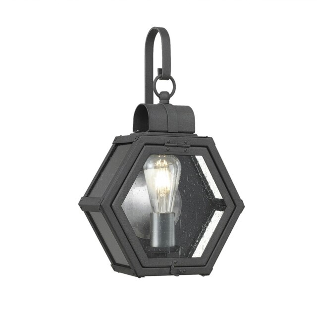 Quoizel Heath Outdoor Wall Lantern Mottled Black, IP44