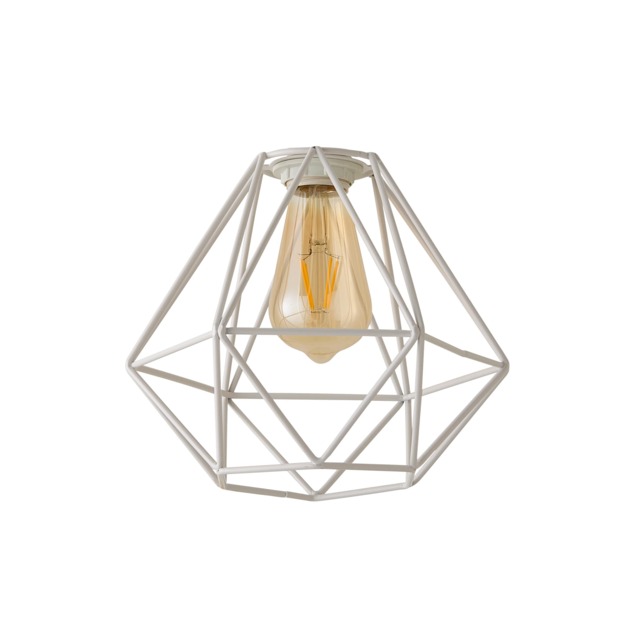 ValueLights Diablo White Metal Basket Ceiling Pendant Shade White