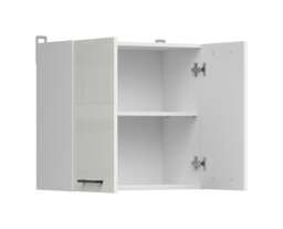Kitchen Wall Unit Cabinet Cupboard 600mm Upper Storage Chalk White Gloss Doors 60cm Modern Budget Junona