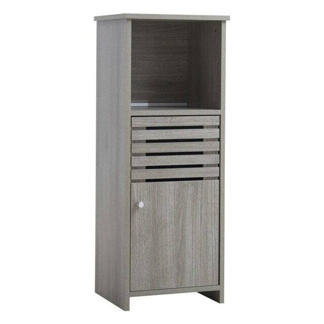 Living and Home Modern Wooden Freestanding Bathroom Cabinet - Grey Oak