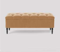 137cm Swiss Chesterfield Ottoman Storage Bench- Plush Velvet Shoe Bench - Mink Upholstery Footstool with Storage