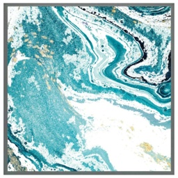 Blue Marble (Picture Frame) Grey - S