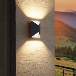 EGLO Predazzo LED Exterior Steel Wall Light In Anthracite And White