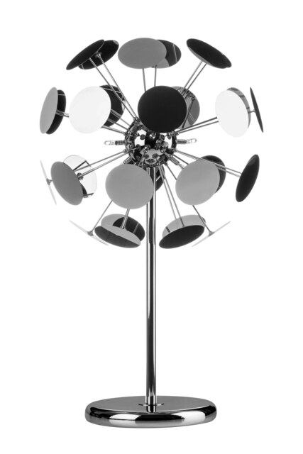 Disc Table Light,Chrome Finish Decorative Lighting Fixture,Shimmering Disc Nightstand Lamp,Accent Lamp
