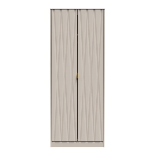 Dallas Tall Double Wardrobe in Kashmir Matt (Ready Assembled) Cream Kashmir Matt
