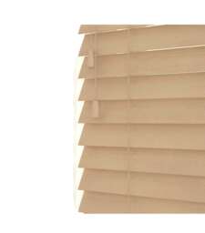 195cm Fawn Oak Wooden Venetian Blinds With Strings (130cm drop) Brown Brown