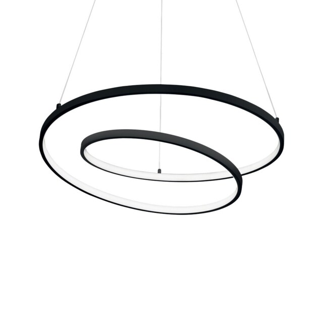 Oz LED Decorative Swirl Integrated Pendant Light Black, 3000K