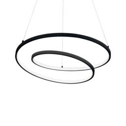 Oz LED Decorative Swirl Integrated Pendant Light Black, 3000K