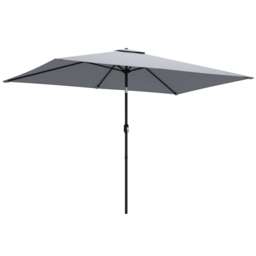 Outsunny Garden Parasol, Outdoor Umbrella with Tilt Function, Light Grey Grey Light Grey 300W x 200D x 235H cm