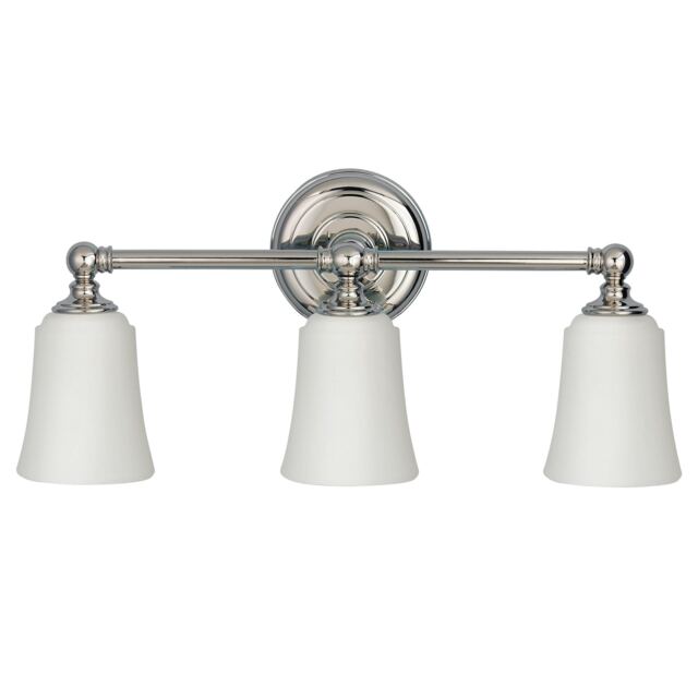 Huguenot Lake 3 Light Bathroom Over Mirror Light Polished Chrome IP44, G9