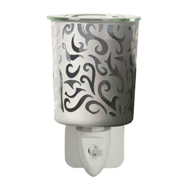 Aroma Wax Melter Plug In Pewter Swirl 13cm