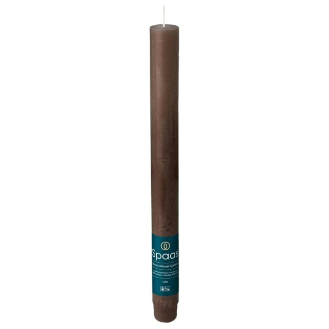 Spaas Rustic Unscented Dinner Candle 25cm - Dark Brown Brown One Size 1