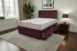"SKY Plush Bed Set With Mattress, 2 Drawers Same Side & 24""Headboard"