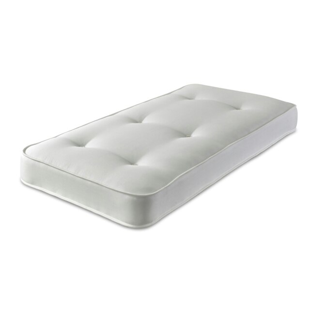 Double-Sided Tufted Innerspring Mattress - 17cm Deep, Medium Comfort White Small Single
