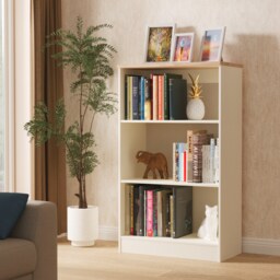 Cambridge Bookcase in Cream Ash & Bardolino Oak (Ready Assembled) Cream Cream Ash & Bardolino Oak