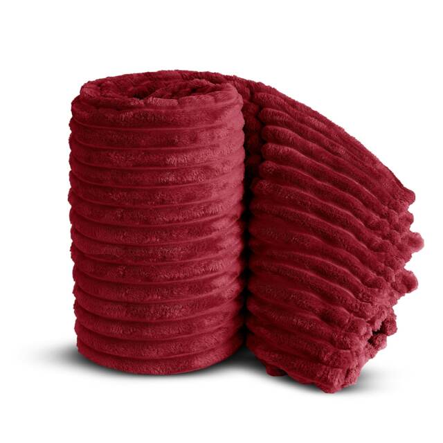 Velosso Chunky Cord Super Soft Plush Heavy Blanket - 150cm x 200cm Red