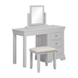 Bordeaux 3 Drawer Dressing Table Set - L44.5 x W76 x H115 cm - Pebble Grey/Oat