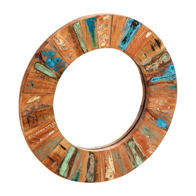 Dahila Reclaimed Boat Round Mirror Large