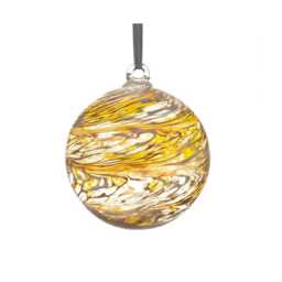 Sienna Glass Hanging Ornament 10cm Friendship Ball 50th Wedding Anniversary Golden