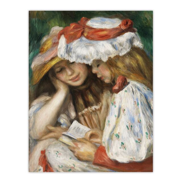 "Two Girls Reading Renoir Vintage Huge Wall Art Poster Print 24X32"""