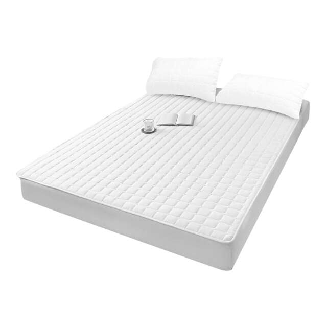 Living and Home King Deep Fit Quilted Fitted Sheet- Double Size White Double