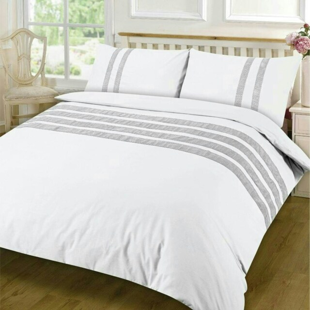 Lace Dia Duvet Cover Set - Super King - White