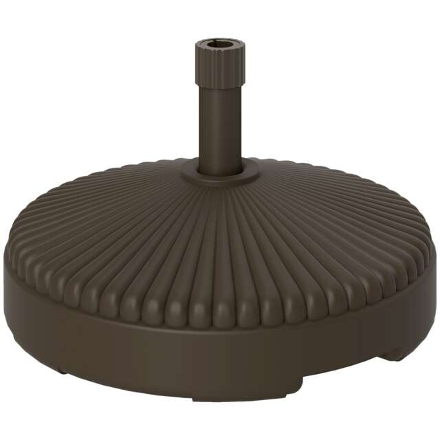 Outsunny Garden Parasol Base, 28kg Sand Filled, 23kg Water Filled, Brown Brown Brown 1