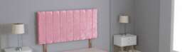 "Pink Crushed Velvet 9 Panel Headboard Pink 2FT6 Small Single 20""inch Headboard"