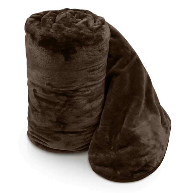 Velosso Faux Mink Thick Heavy Blanket - 150cm x 200cm Brown Chocolate