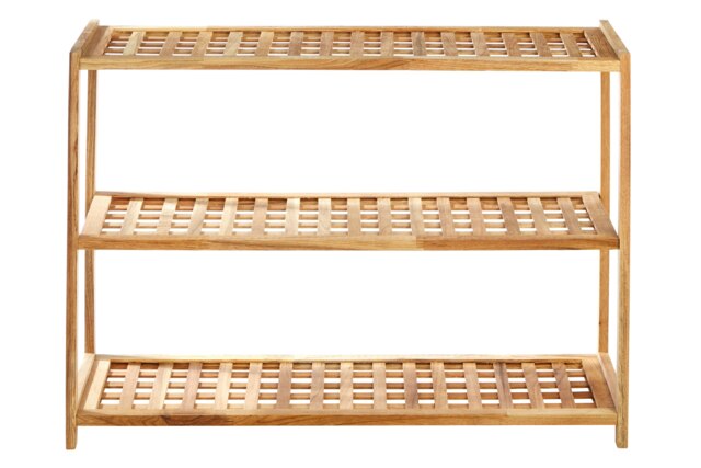 Parker Walnut Wood Bathe Three Tier Shoe Rack Cream