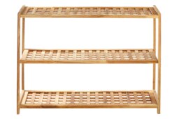 Parker Walnut Wood Bathe Three Tier Shoe Rack Cream