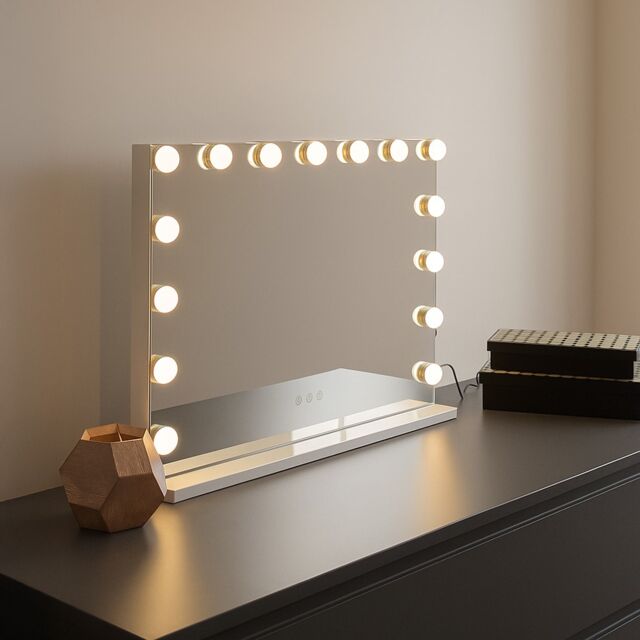 Sophia Hollywood Vanity Mirror with LED Lights Bulbs Makeup Beauty Silver
