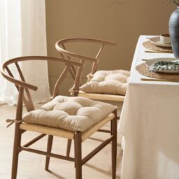 Yard Slub Cotton 2 Pack Seat Pads Cream Linen