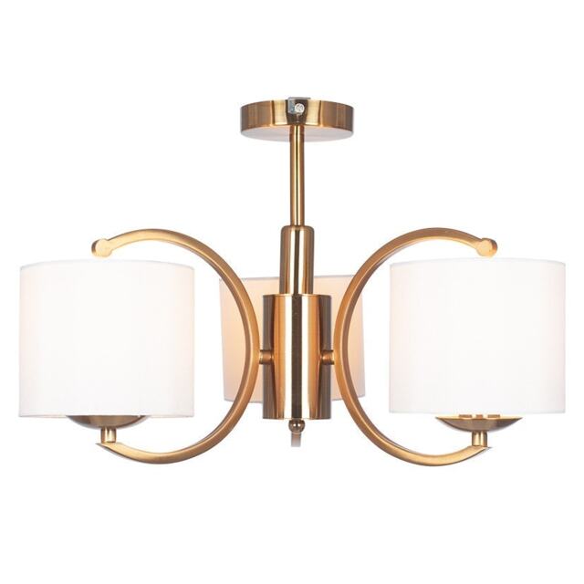 Art Deco Brass Metal Curved Arm Opulent Chandelier