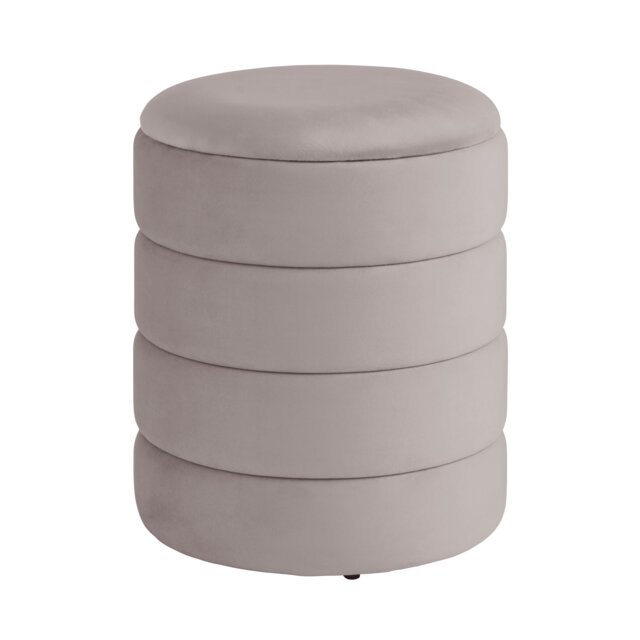 Klara Velvet Storage Stool Grey Grey One Size