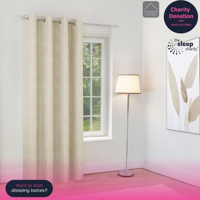 Enhanced Living Knightsbridge Blackout, Thermal Cream Single Door Curtain with Eyelet Header - 66x84 inch (168x214cm)