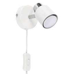 ValueLights Benton Pair of White Indoor Wall Spotlights and Bulb