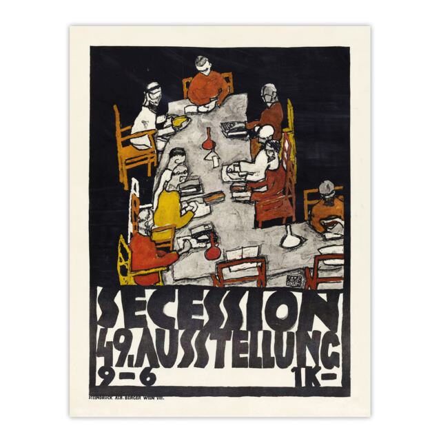 "Poster for the 49th Secession Exhibition Schiele Wall Art Poster Print 12X16"""