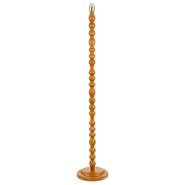Oak Wooden Classic Standing Floor Lamp Base with Rippled Pole Design