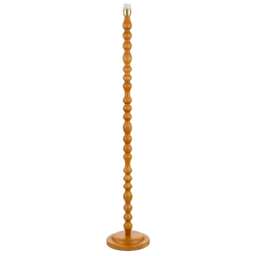 Oak Wooden Classic Standing Floor Lamp Base with Rippled Pole Design