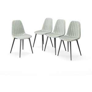 URBNLIVING Carlo Velvet Dining Chairs With Padded Seat Green Mint Not provided 4