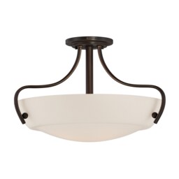 Chantilly 3 Light Semi Flush Ceiling Light Palladian Bronze, E27