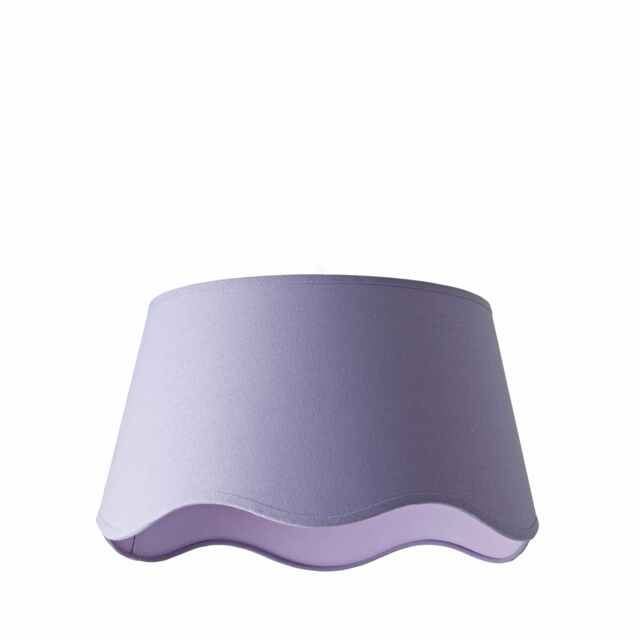 ValueLights Mabel Large Lilac Scallop Linen Shade and Bulb