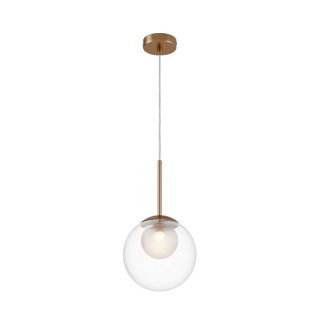 Basic Form Modern 20cm Globe Pendant Ceiling Light Gold 1xG9 Glass Shade
